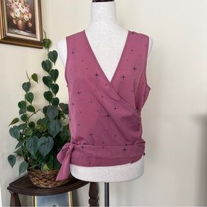 Rethm Sleeveless Star Faux Wrap Top sz S NEW